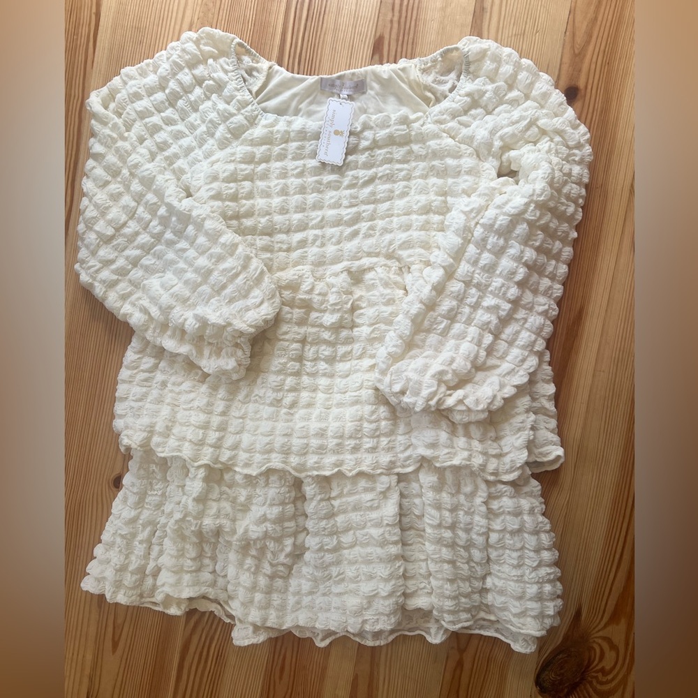 New Simply Southern Cream long sleeve babydoll dress